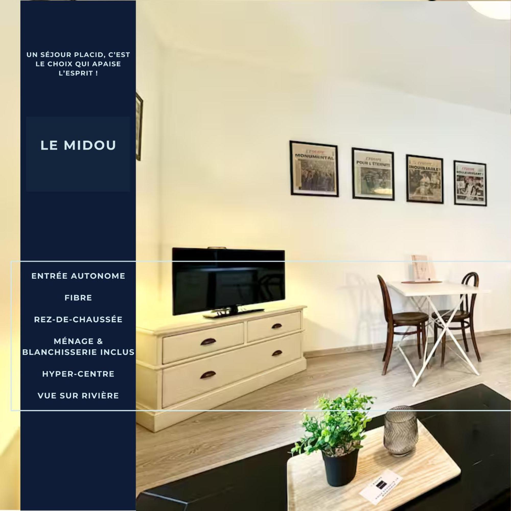 Le Midou - Central - Calme - Vue Sur Riviere - Fibre 蒙德马桑 外观 照片